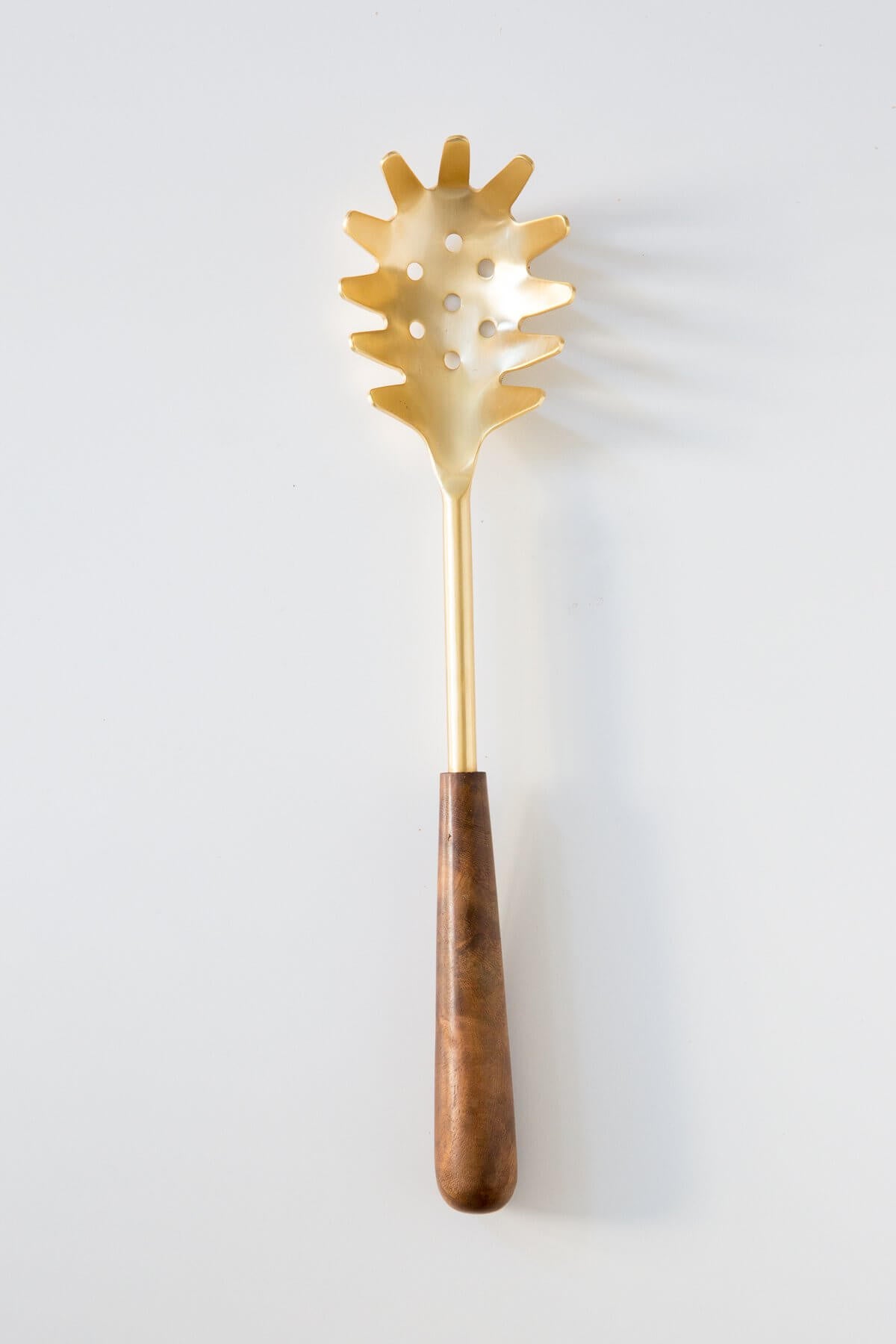 Be Home Gold + Wood Pasta Server