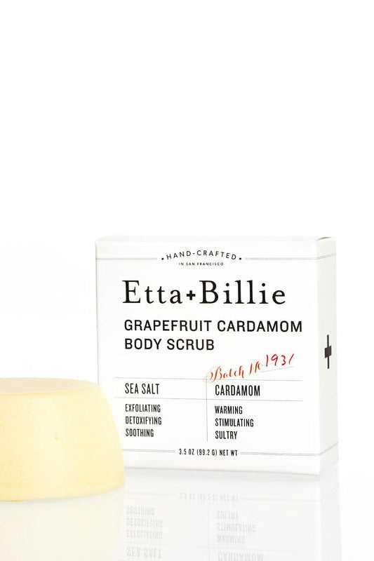Etta + Billie Grapefruit Cardamom Sea Salt Body Scrub Bar