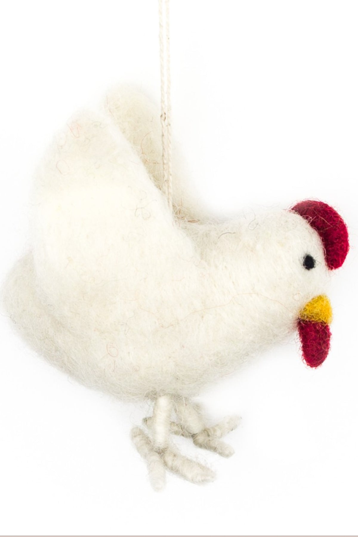 Felt So Good Handmade Cluckin&#39; Chickens Easter Ornament White