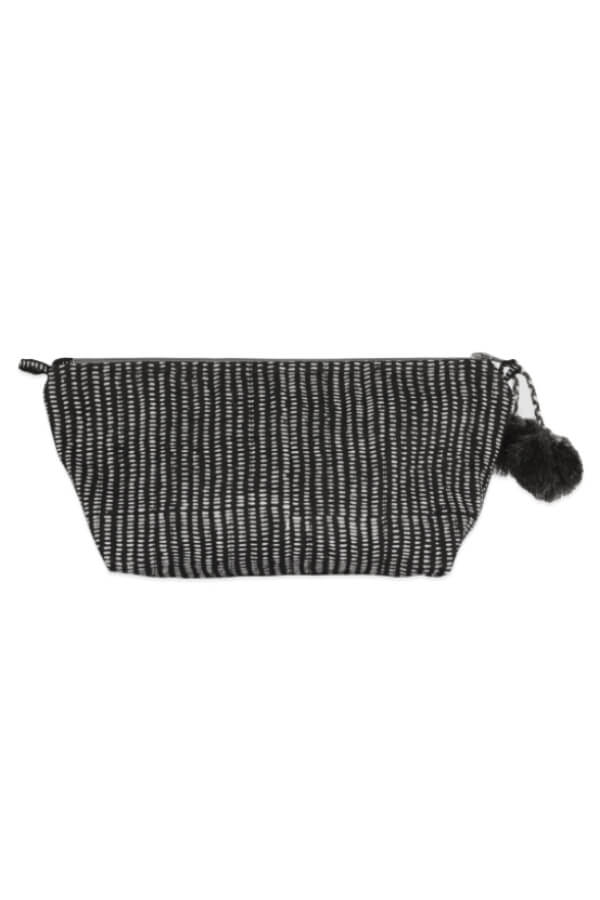 Gray Market Block Printed Makeup Pouch