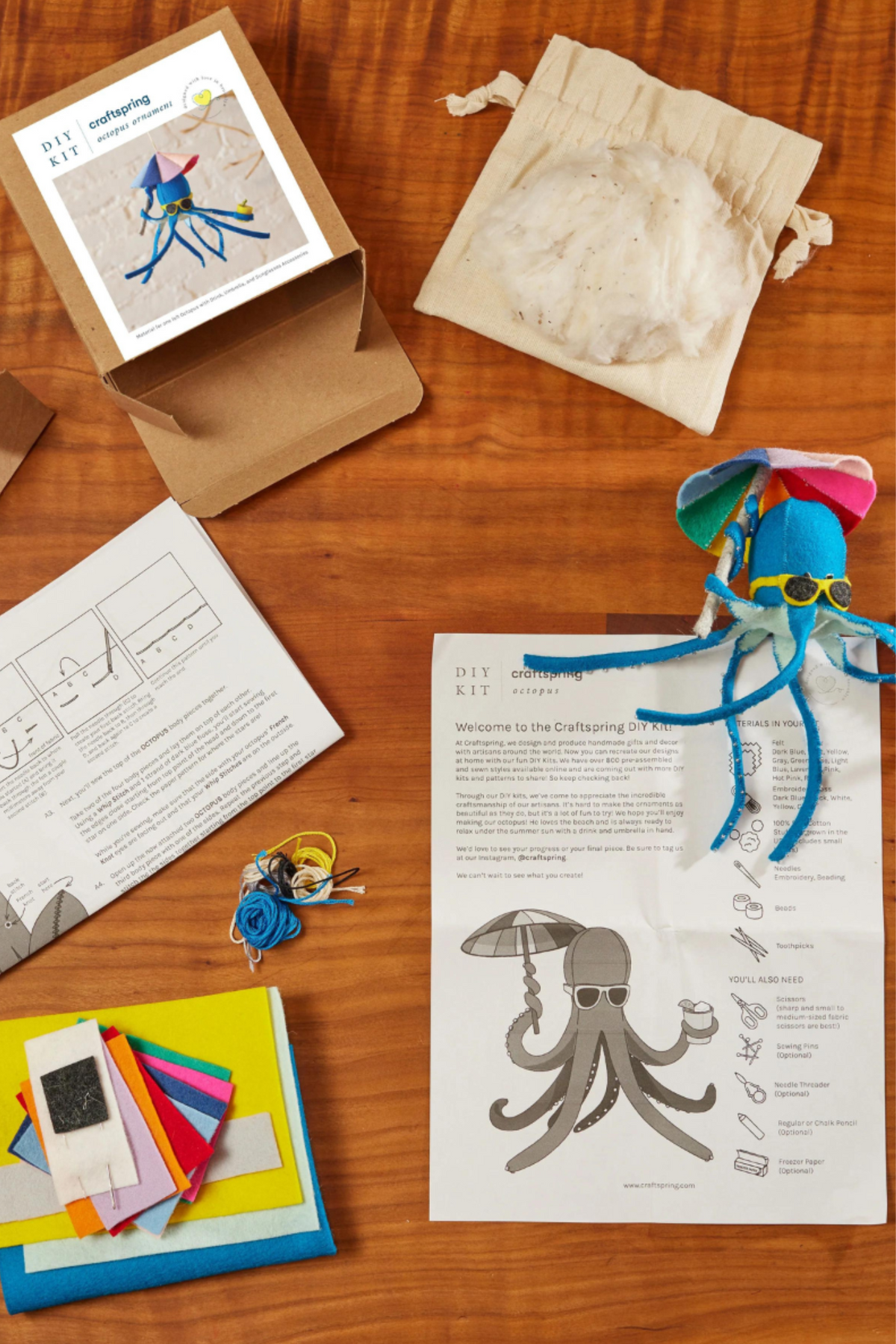 Craftspring DIY Beach Ready Octopus Ornament Kit