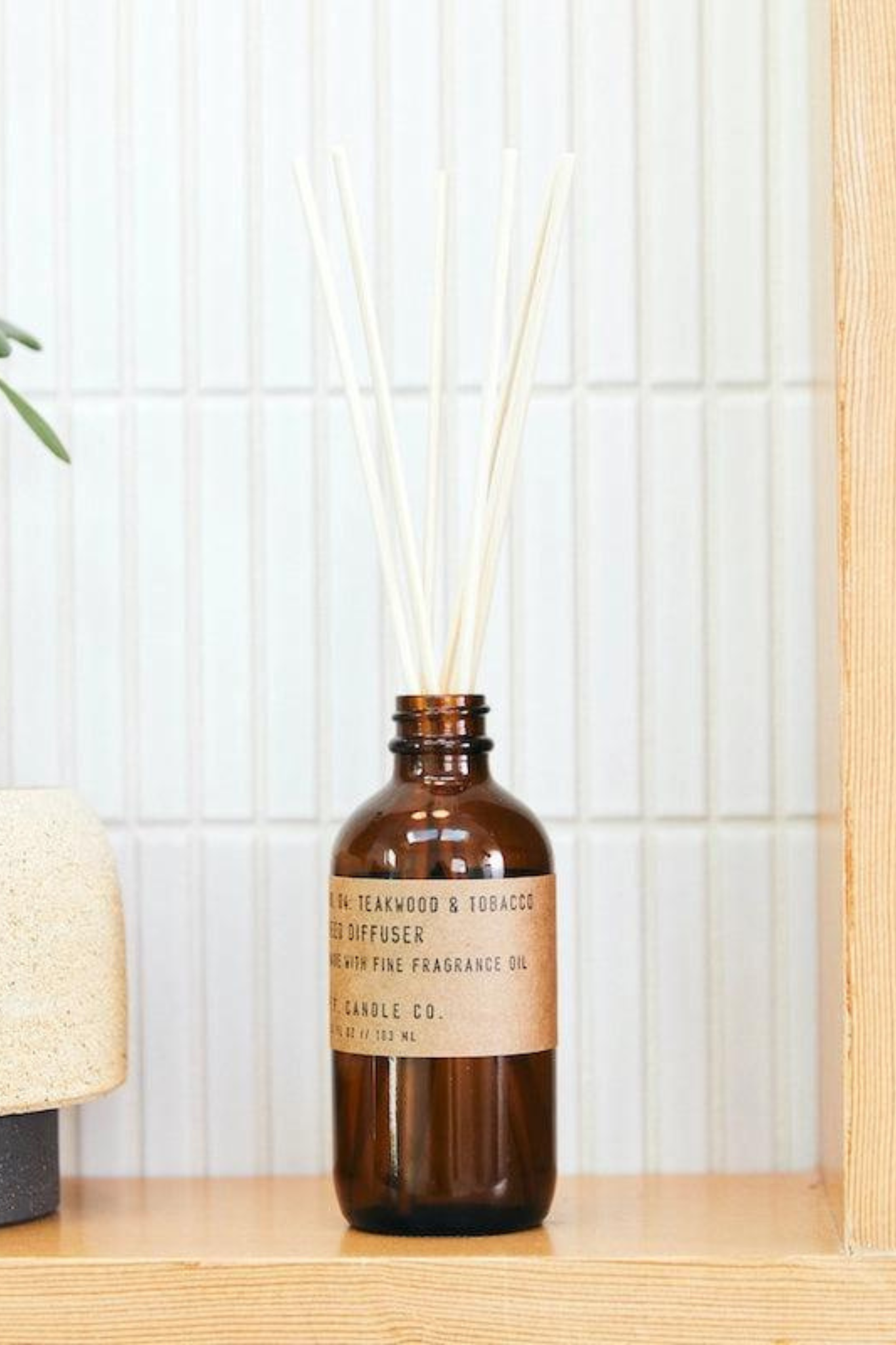 P.F. Candle Co. Teakwood & Tobacco Reed Diffuser Palm and Perkins