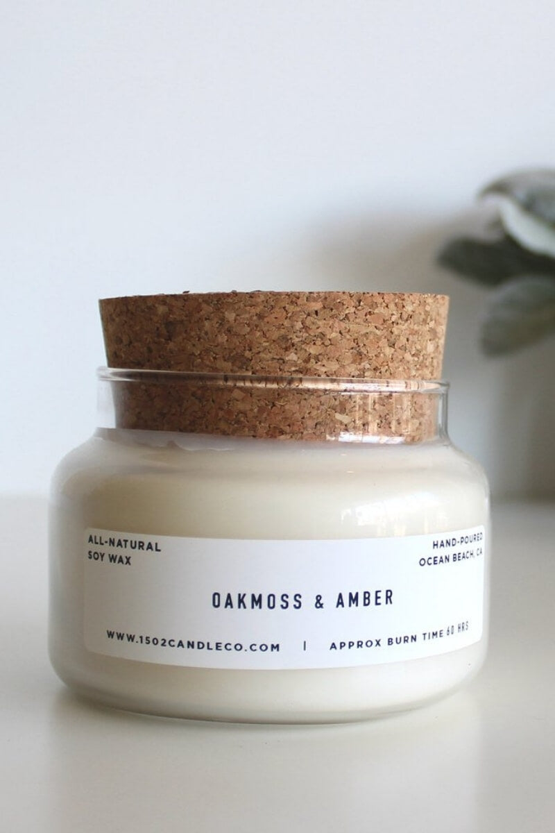1502 Candle Co. Oakmoss &amp; Amber Jar Candle