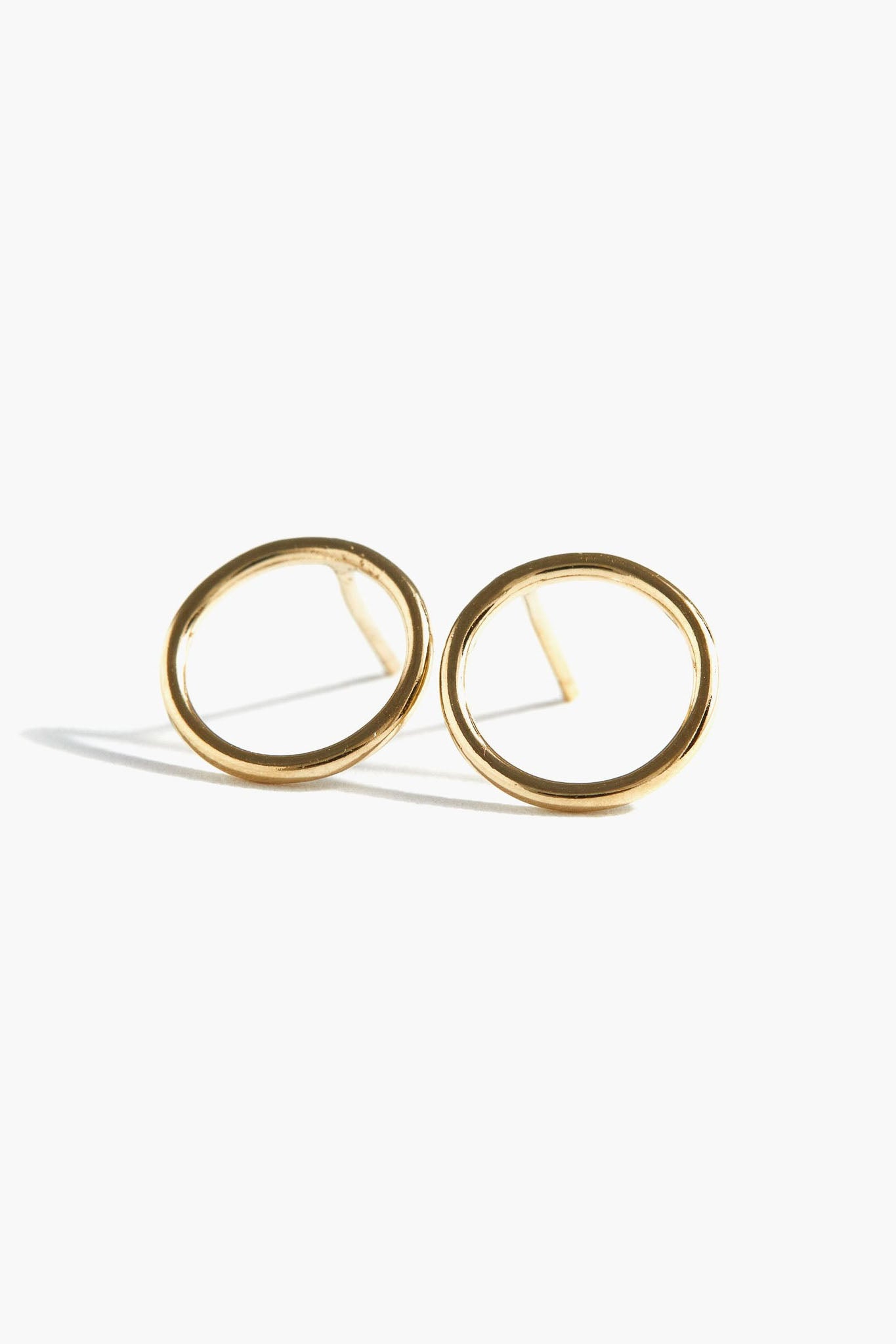 Celine Gold Tone Pyramid Disc Stud Earrings RRP £495.00