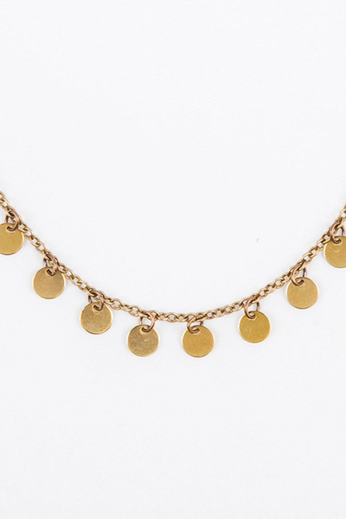 Altiplano Tiny Disc Dangle Necklace Brass