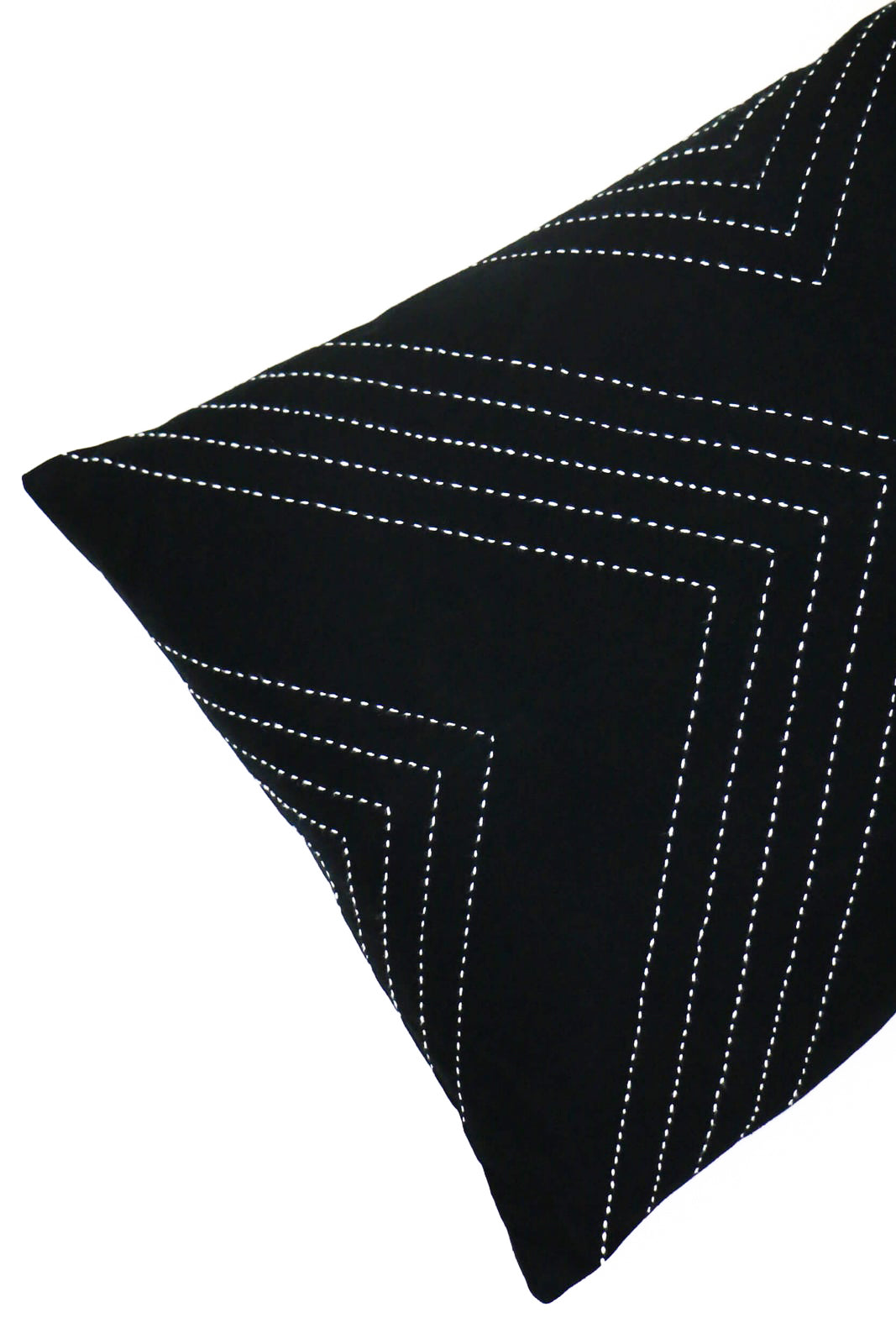 Anchal Project Geometric Stitch Lumbar Pillow Cover