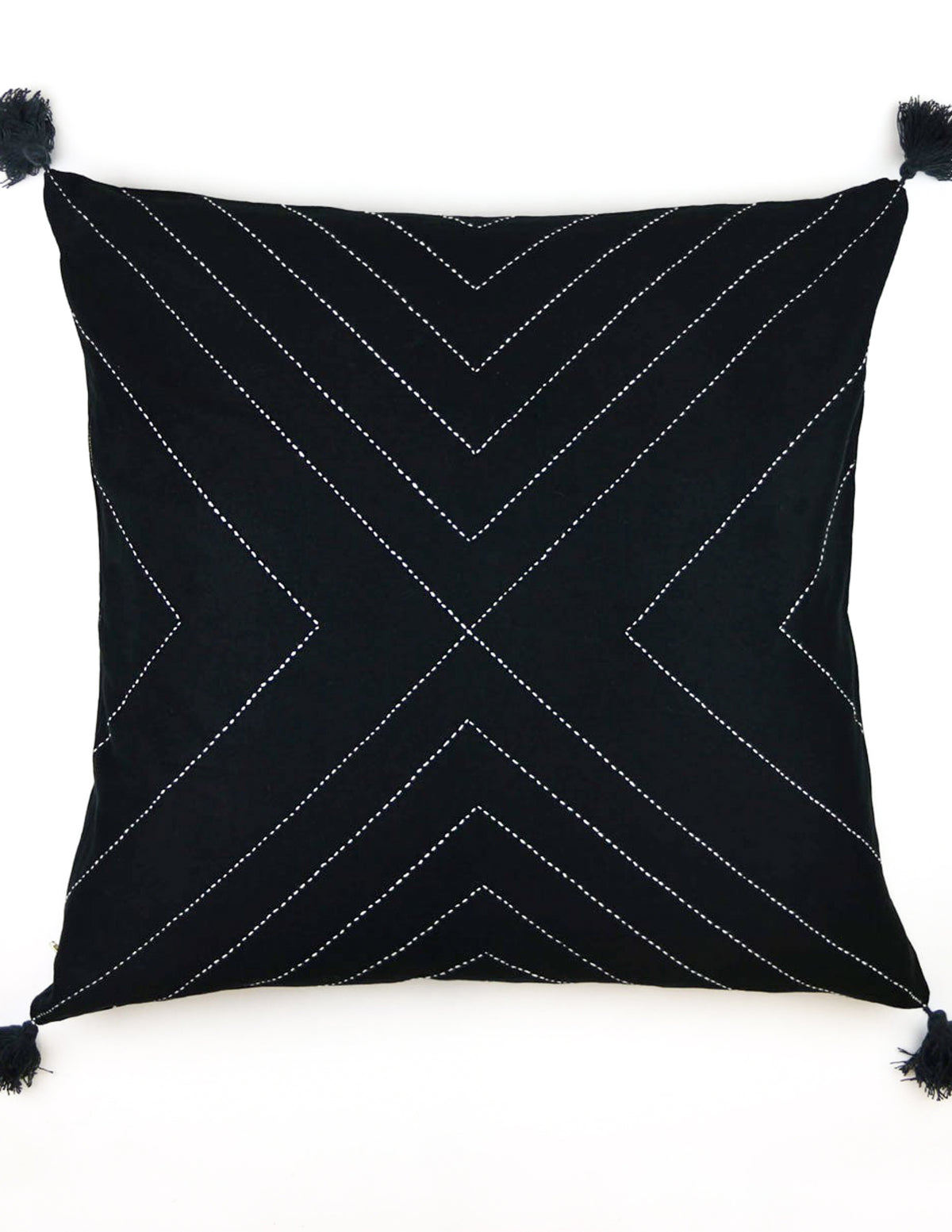 Anchal Project Geometric Stitch Throw Pillow Cover