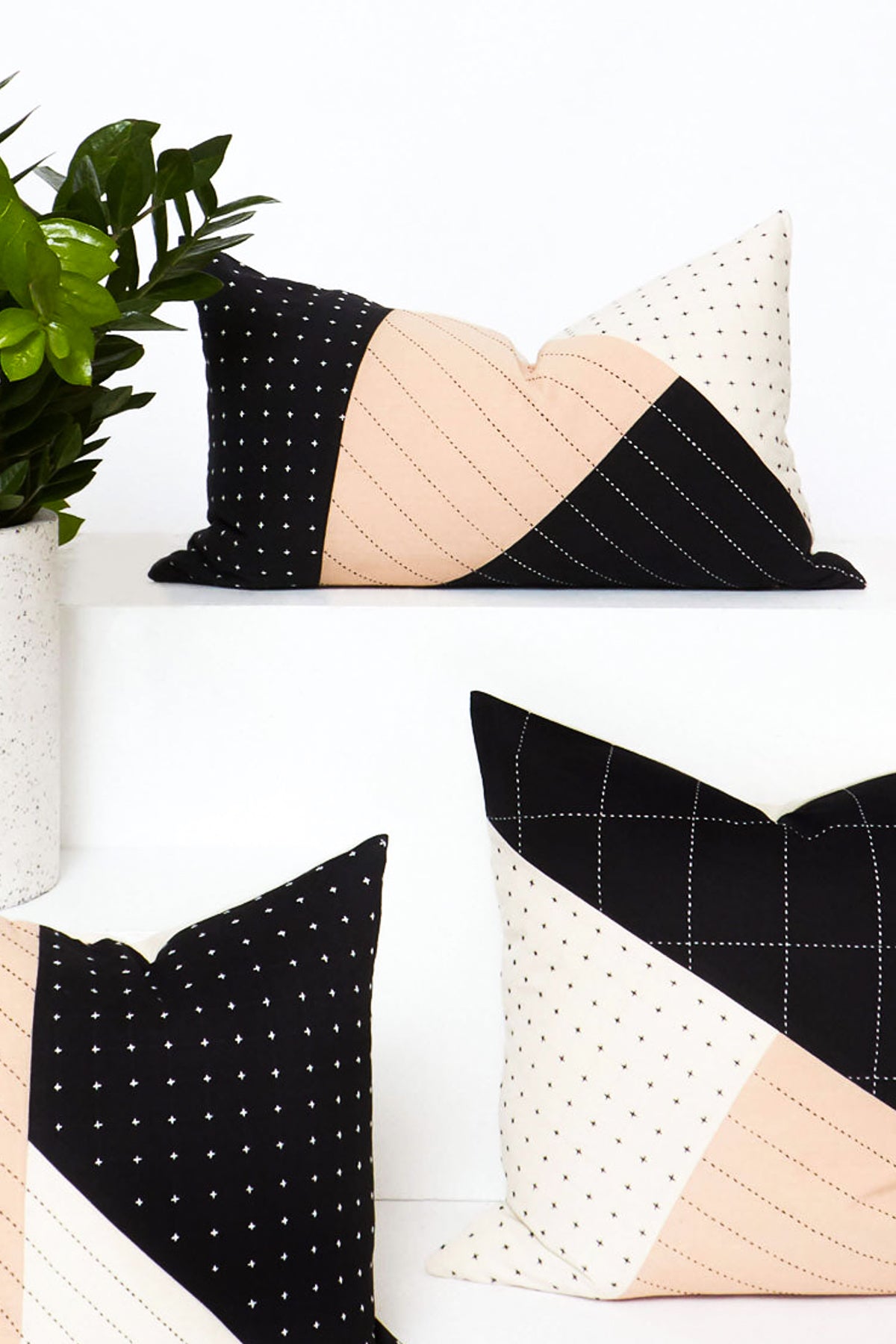 Anchal Project Saral Colorblock Lumbar Pillow Cover