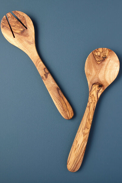 Be Home Olive Wood Round Serving Set