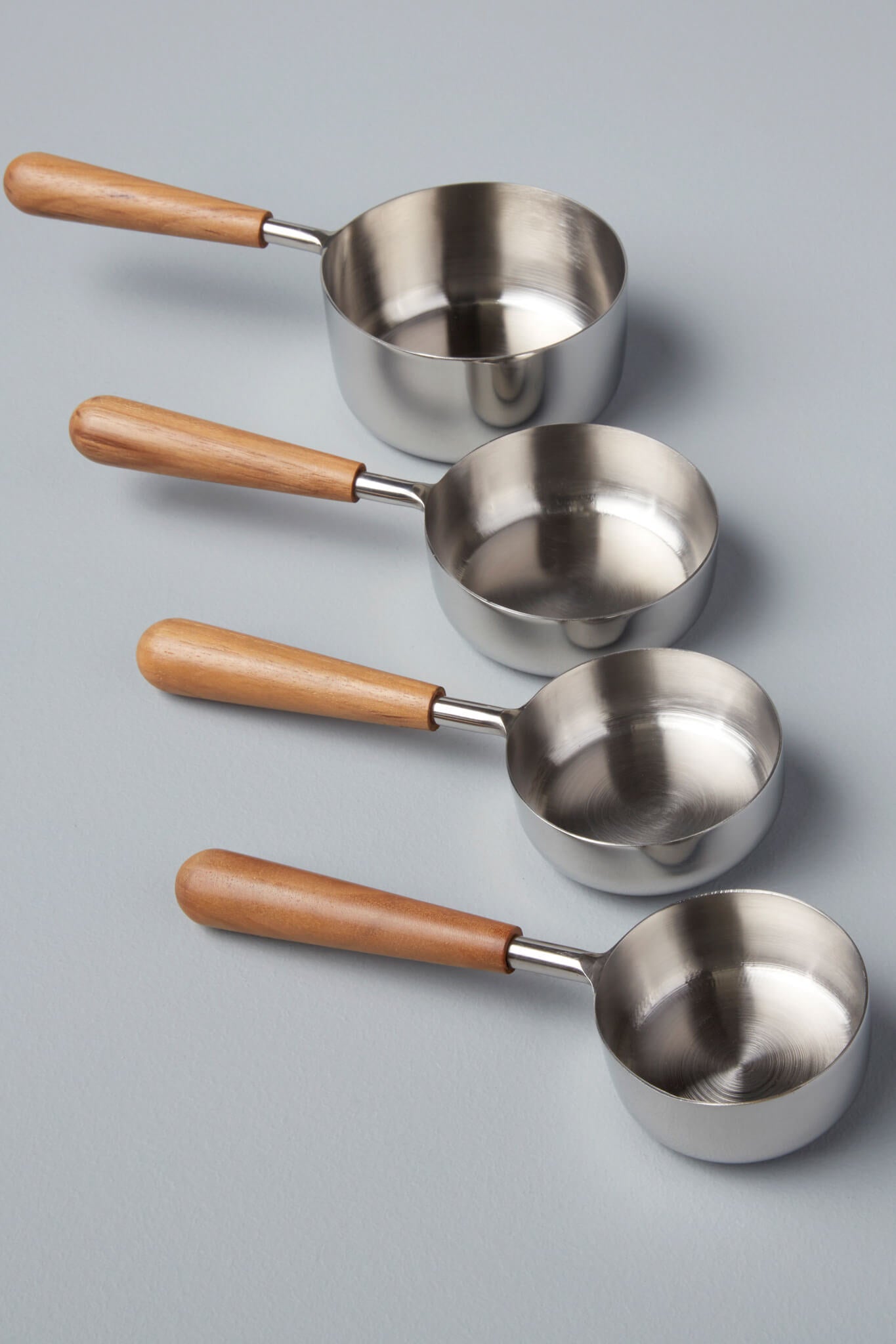 Measuring Spoon Set Wooden Handle Stainless Steel Measuring Cups Spoon