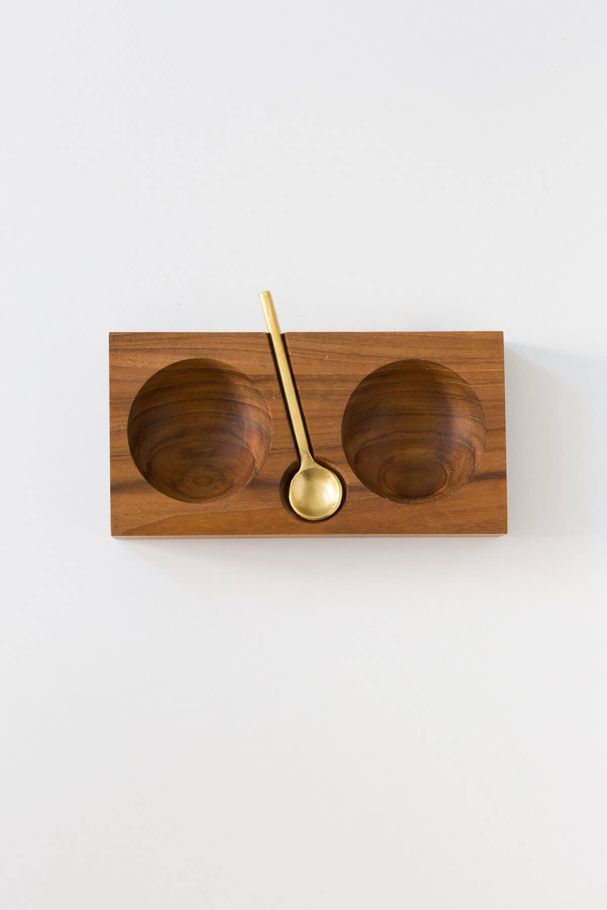 Be Home Teak Double Cellar with Gold Spoon