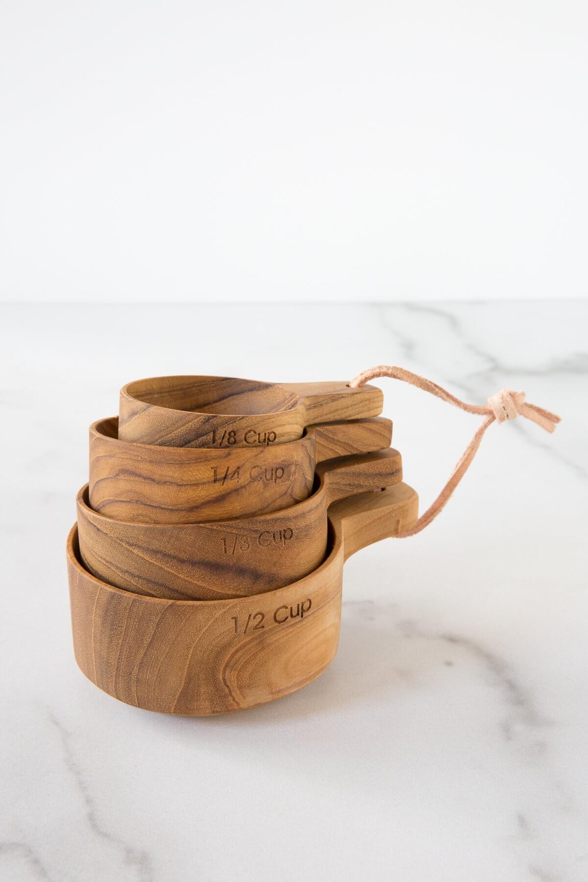 Be Home Teak Measuring Cup Set - Palm and Perkins