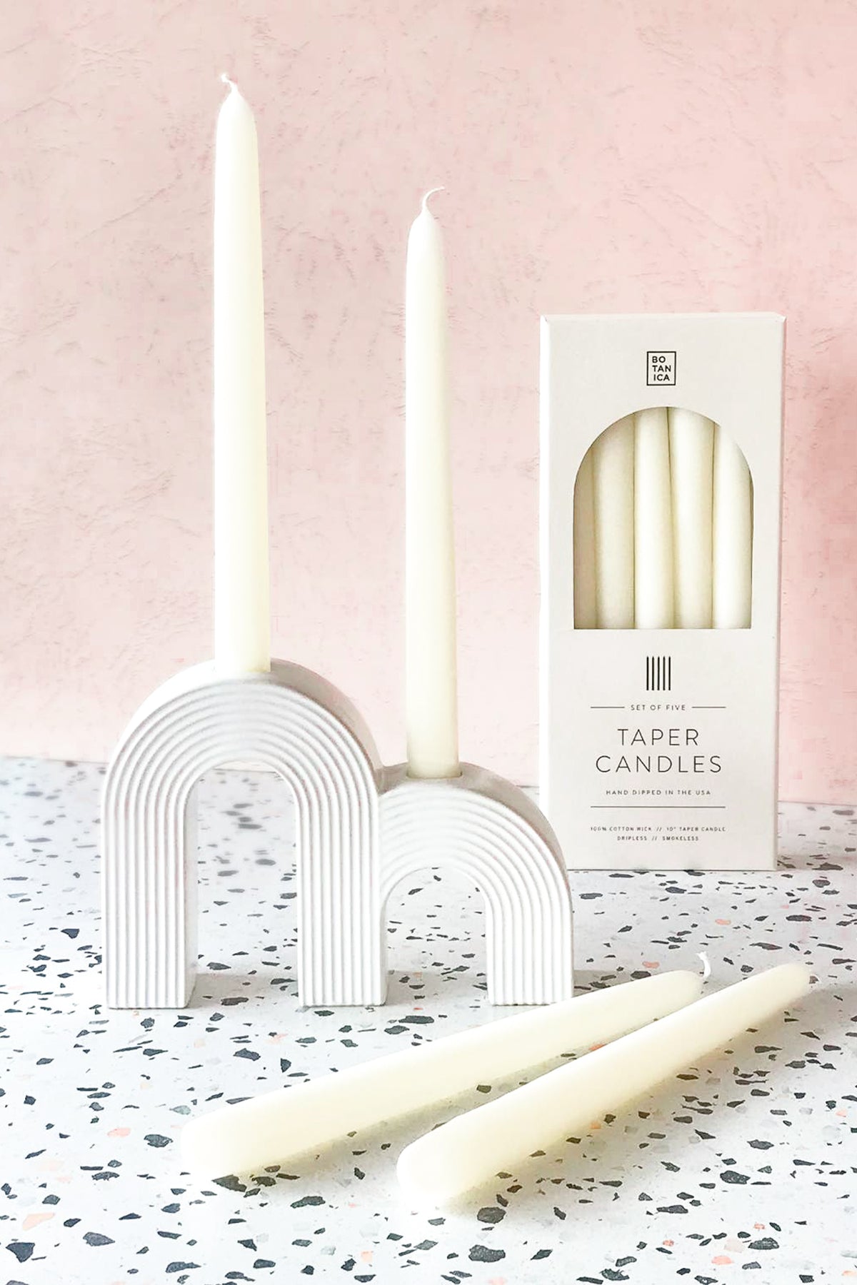 Botanica Natural White Taper Candles