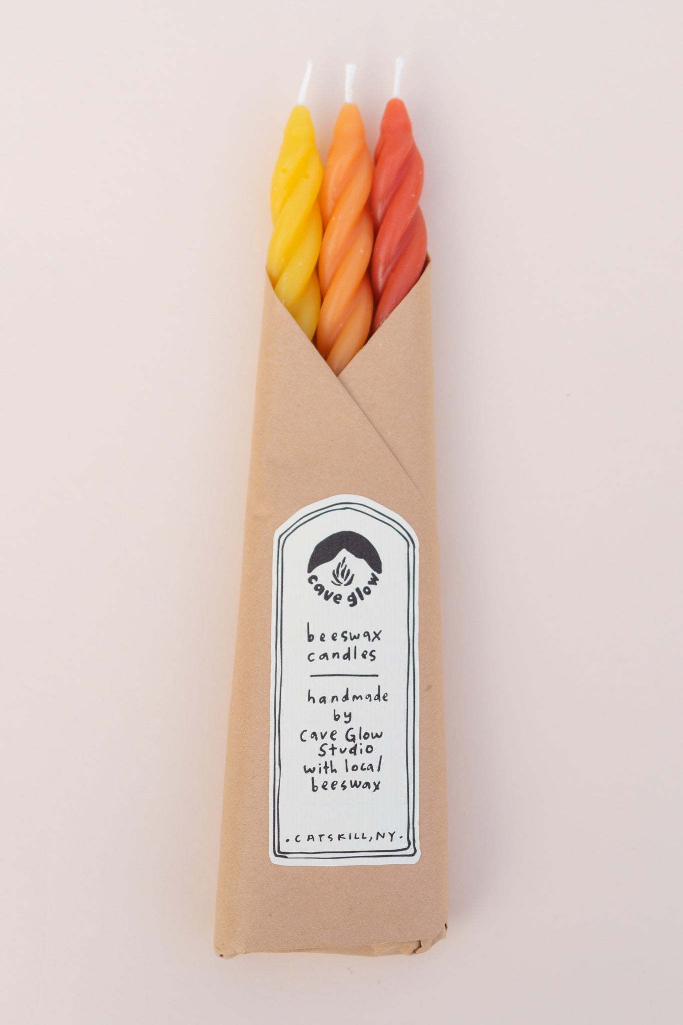 Spiral Beeswax Taper Candles