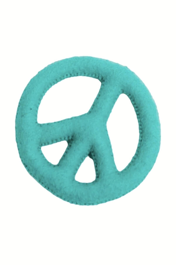 Craftspring Aqua Make Love Not War Peace Sign Ornament