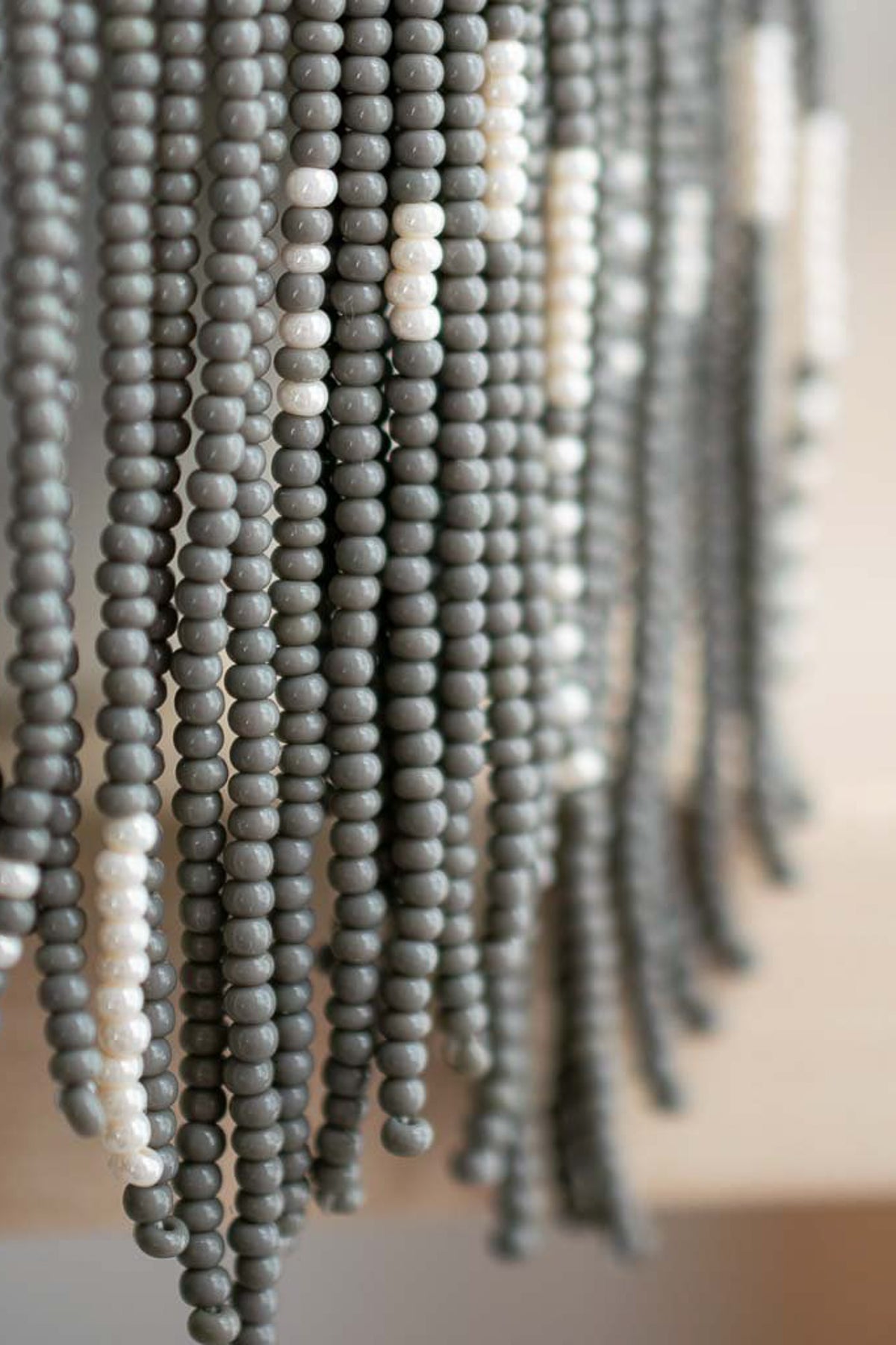 Fair + Simple Beaded Fringe Earrings in Gris