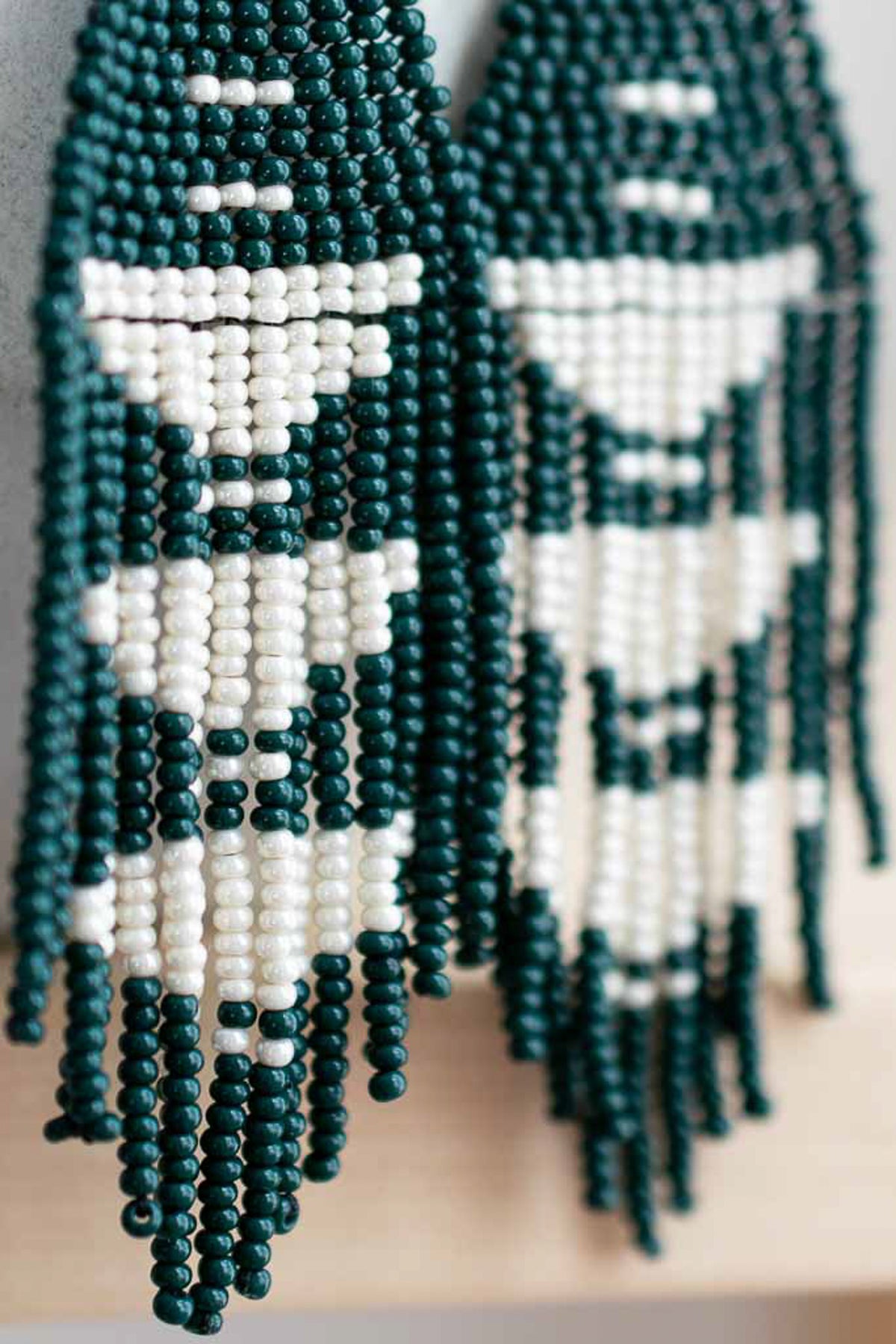 Fair + Simple Beaded Fringe Earrings in Jade