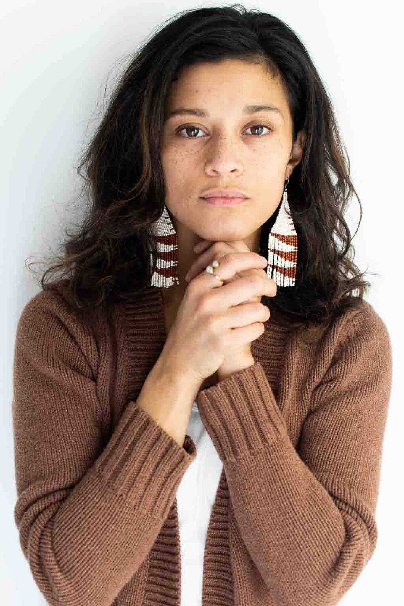 Fair + Simple Beaded Fringe Earrings in Roca - Palm and Perkins