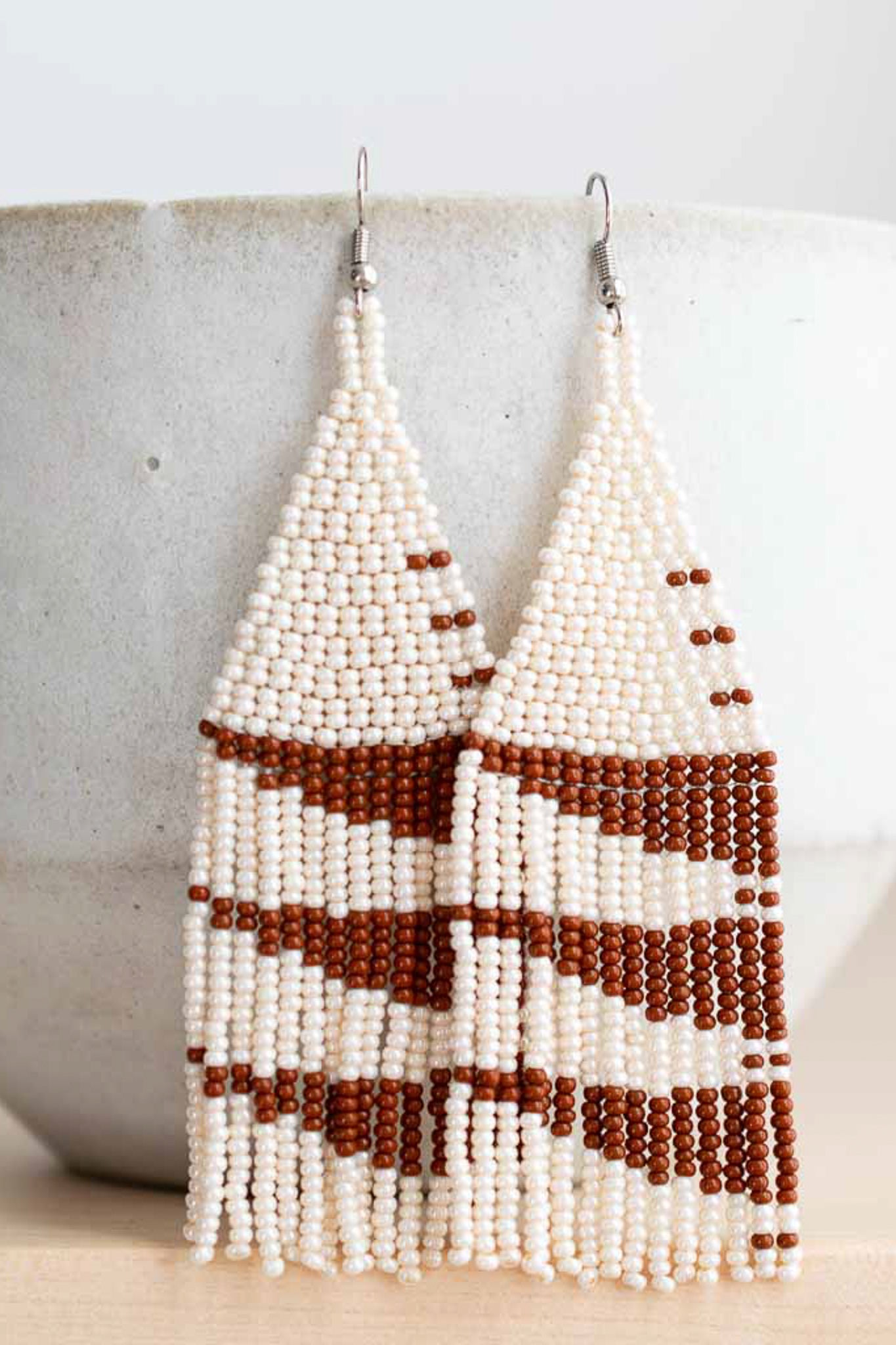 Fair + Simple Beaded Fringe Earrings in Roca - Palm and Perkins