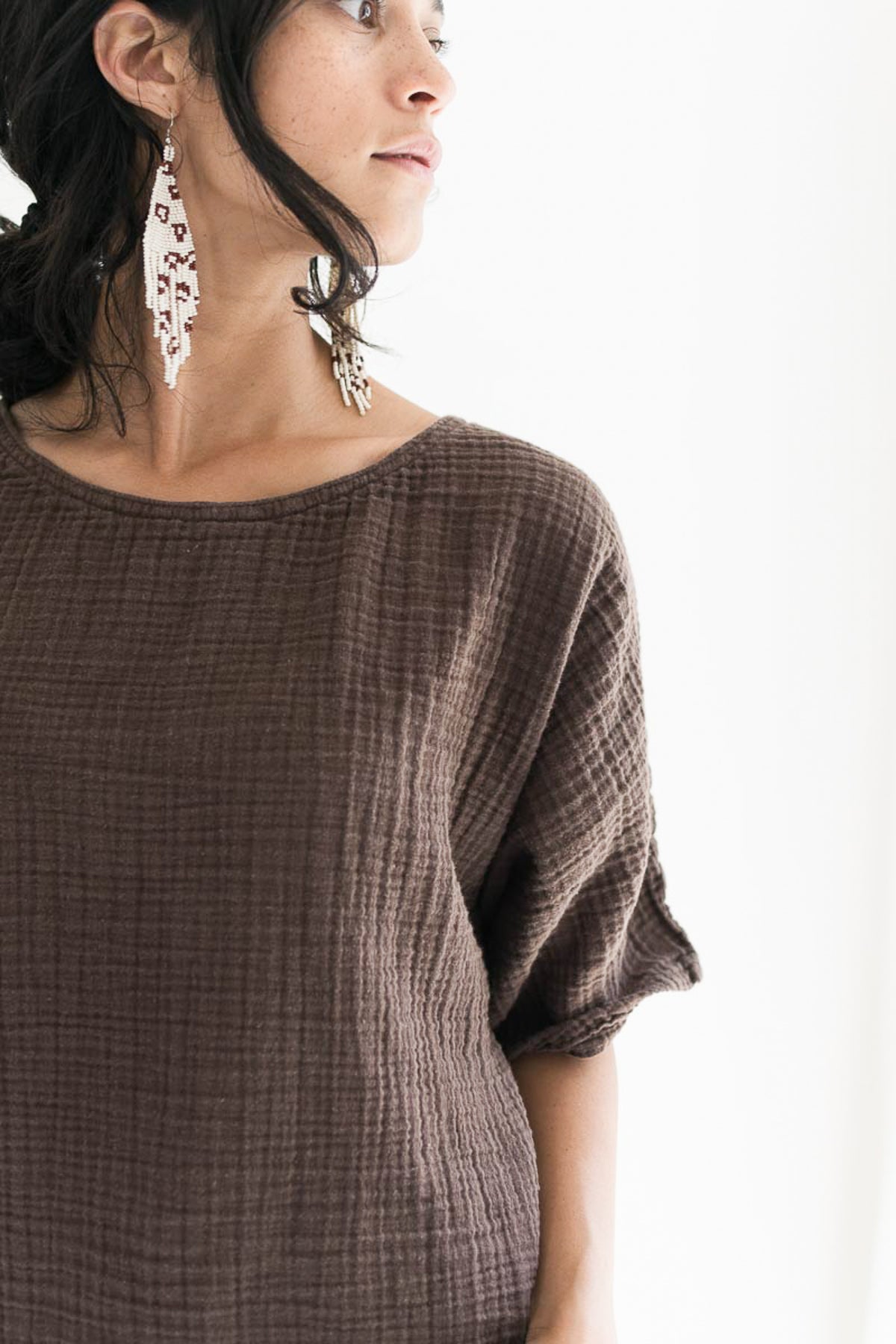 Fair + Simple Beaded Fringe Earrings in Vaquita