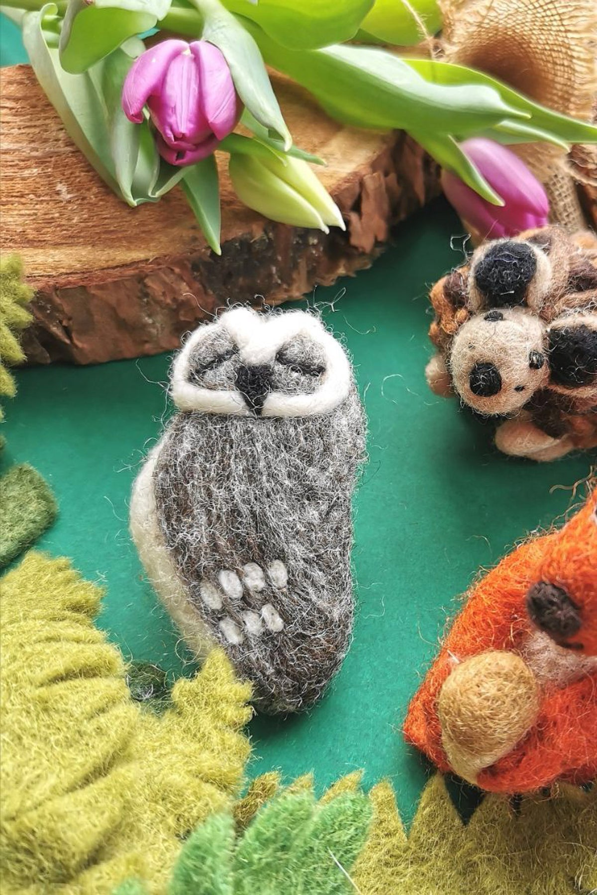 Felt So Good Grey Owl Felt Ornament