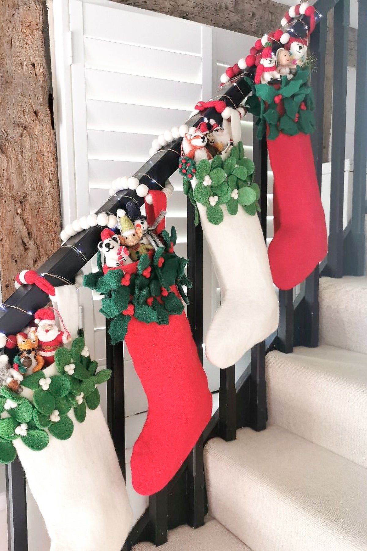 Felt So Good Handmade Felt Holly Christmas Stocking