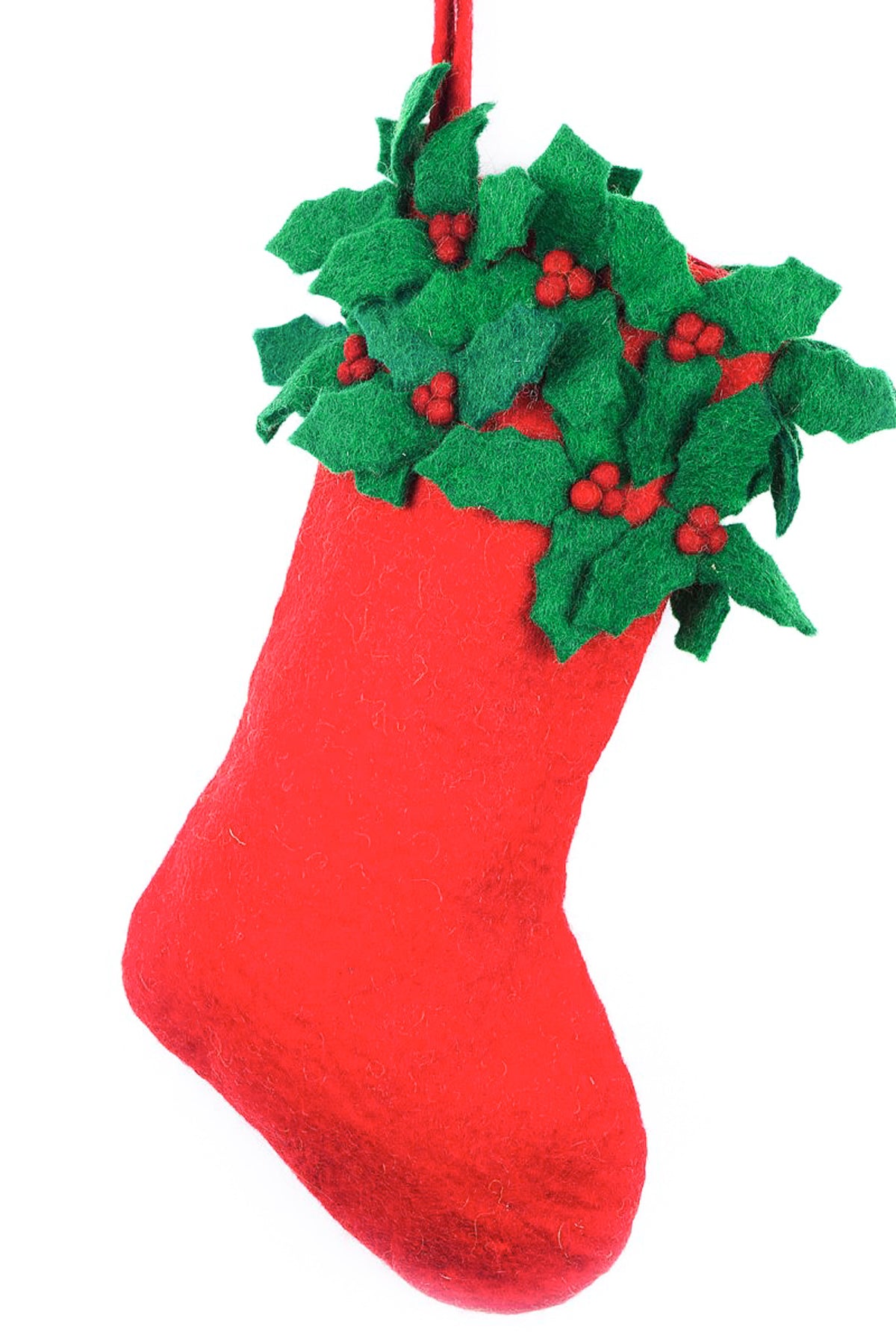 Felt So Good Handmade Felt Holly Christmas Stocking