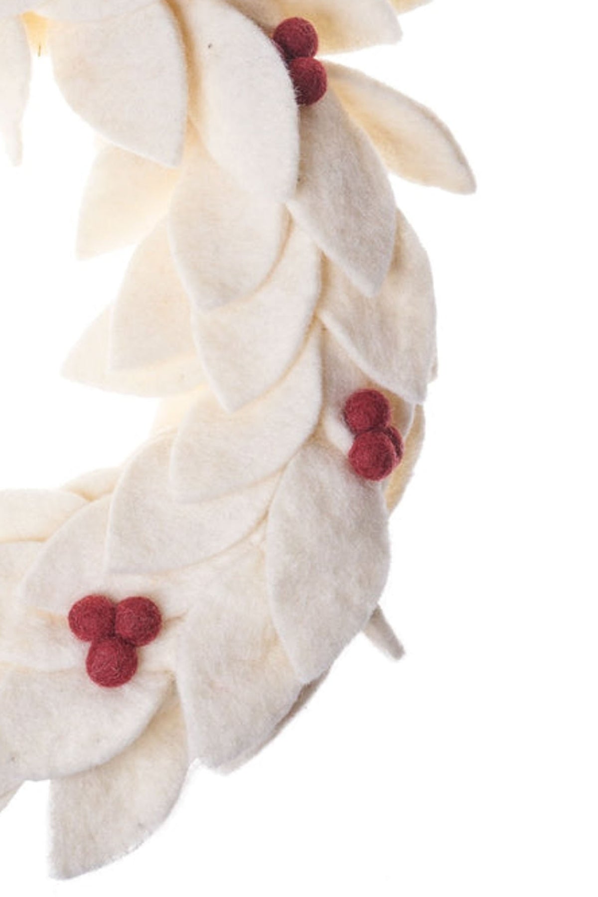 Global Goods Partners Felt White Holiday Wreath
