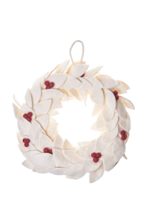 Global Goods Partners Felt White Holiday Wreath