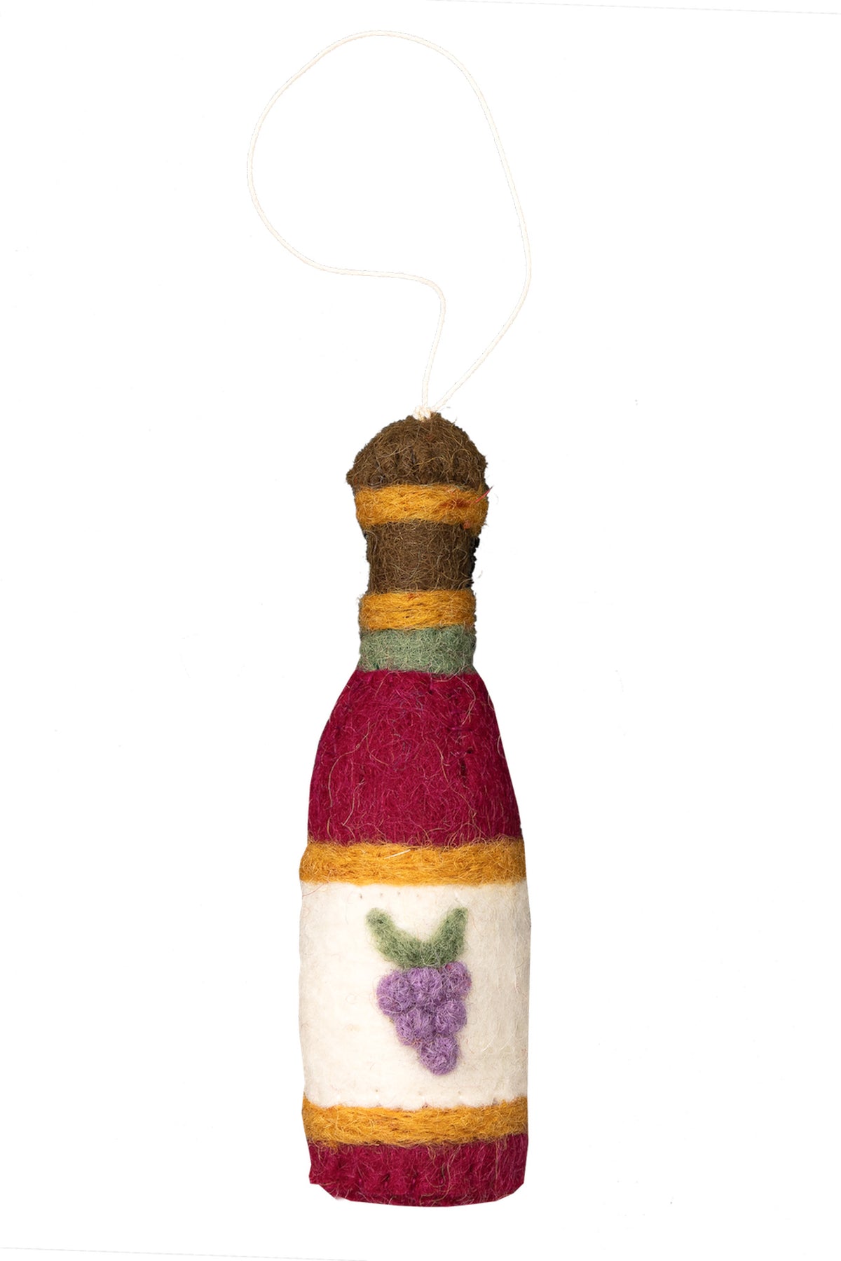 Global Goods Partners Felt Wine Bottle Ornament