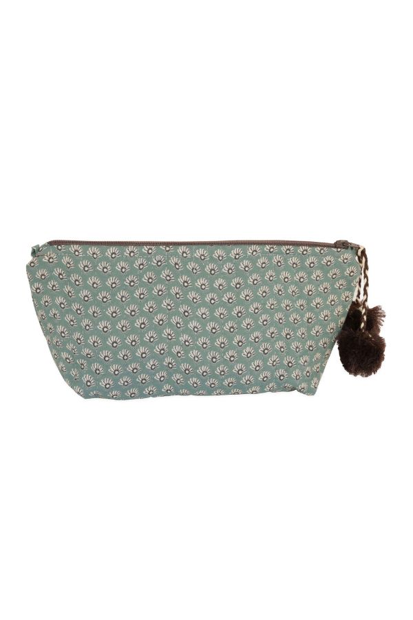 Gray Market Block Printed Makeup Pouch