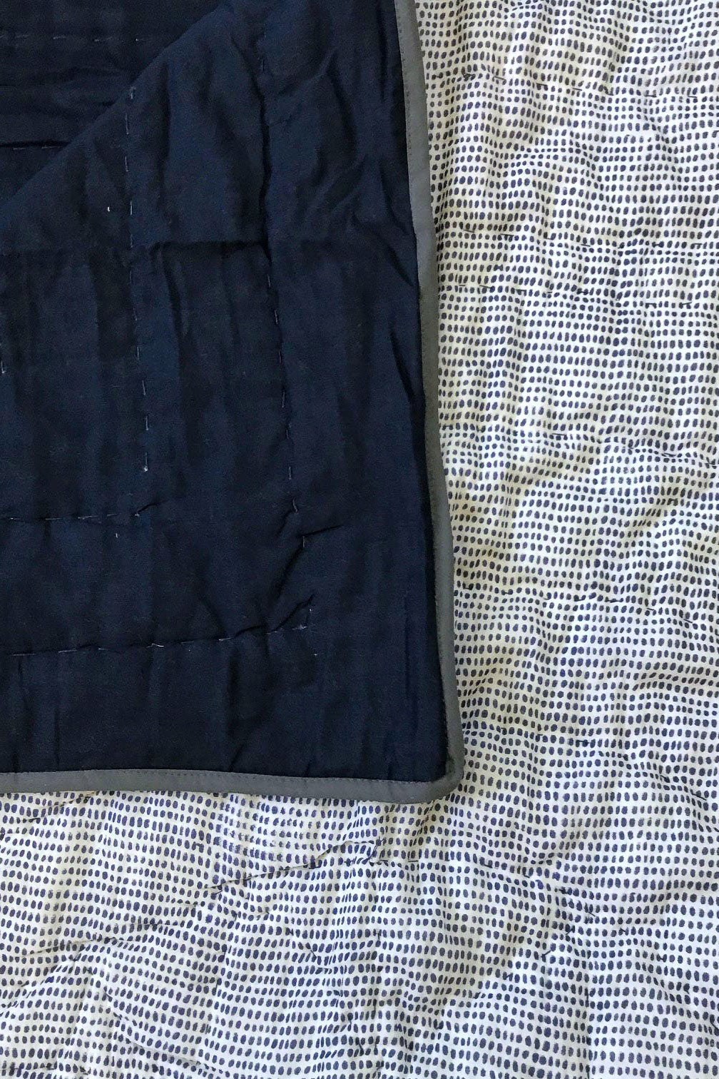 Gray Market Tiny Dot Navy Little Quilt