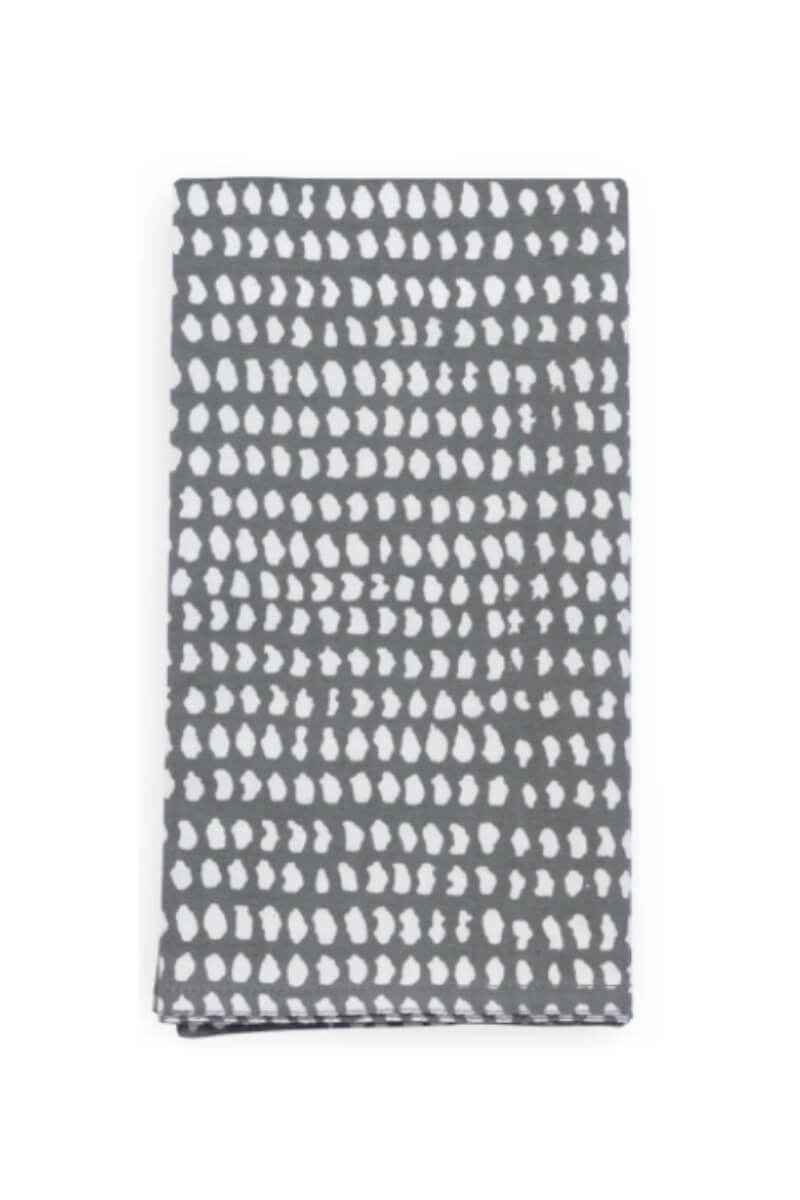 Gray Market Dark Gray / White Dot Napkin Set