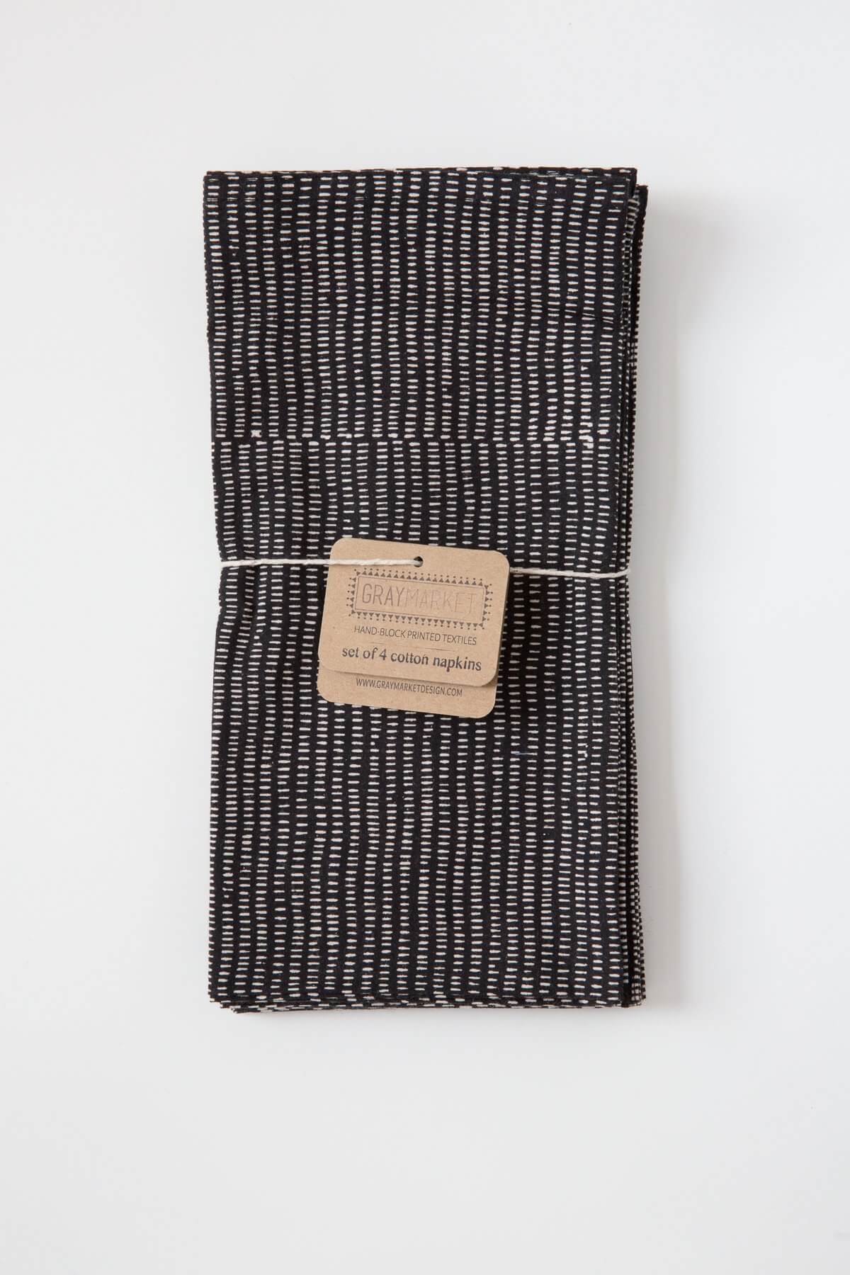 Gray Market Alice Stripes Midnight Napkin Set