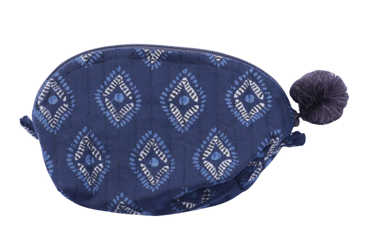 Gray Market Block Printed Crescent Pouch
