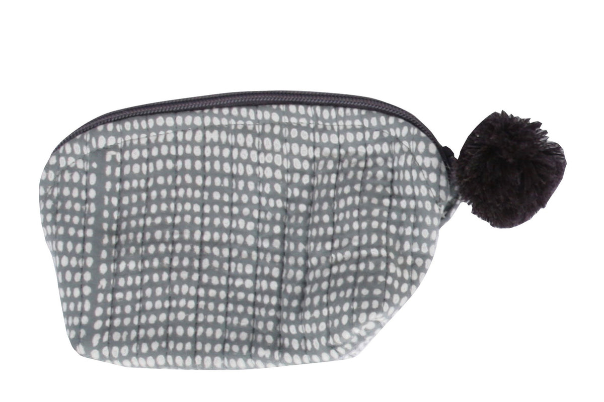 Gray Market Block Printed Crescent Pouch