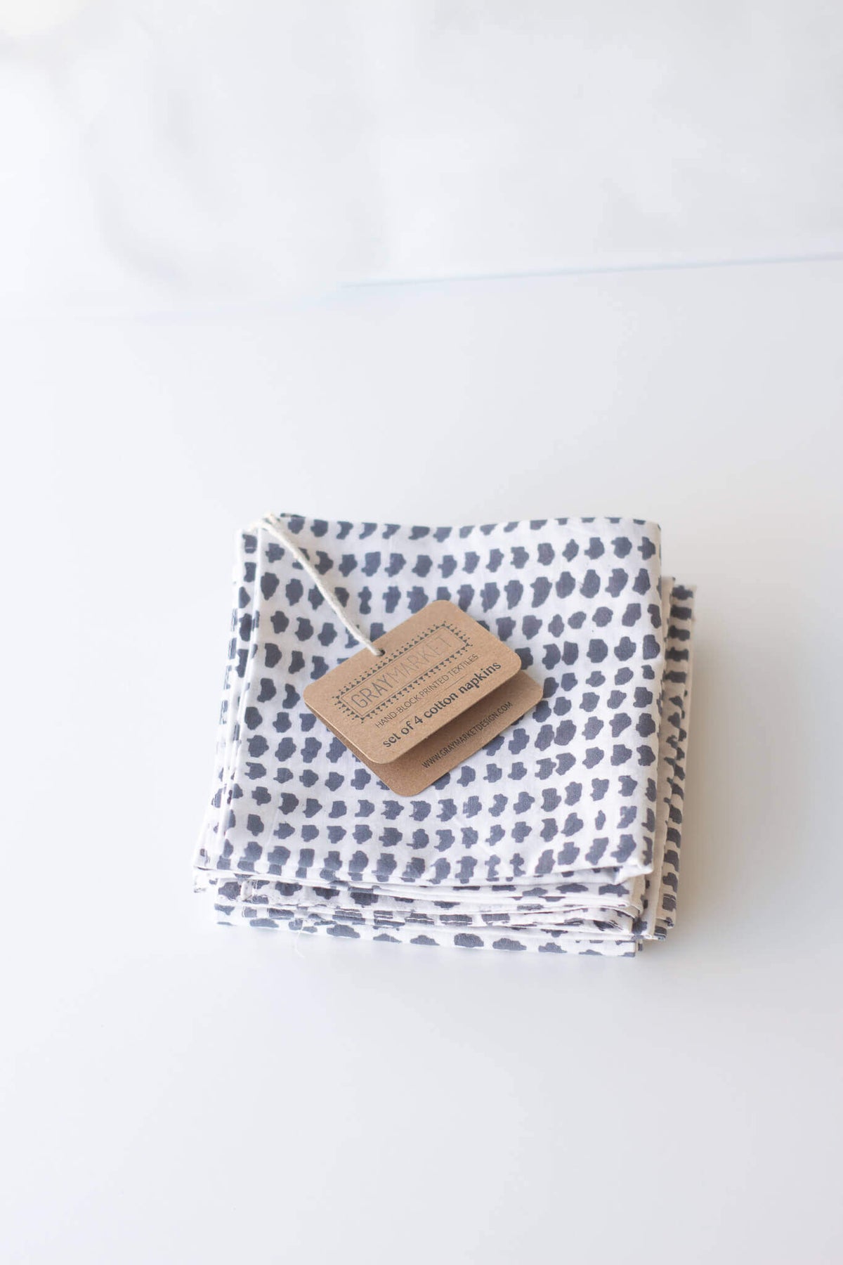Gray Market Charcoal Dot Napkin Set