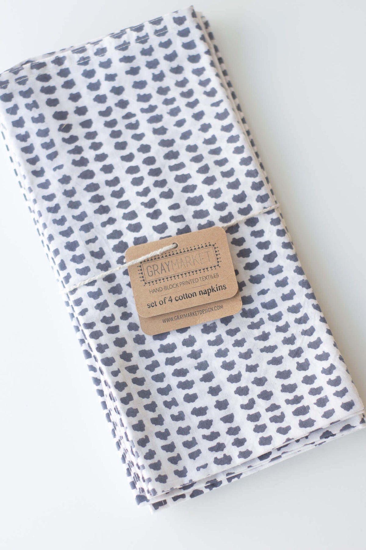 Gray Market Charcoal Dot Napkin Set