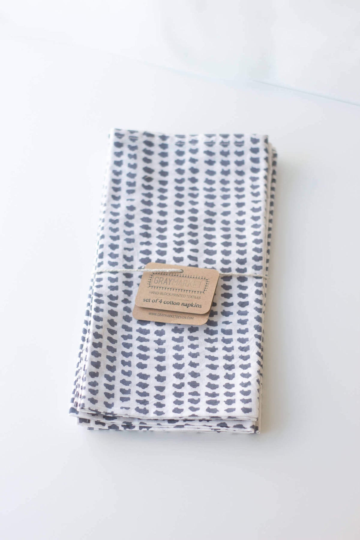 Gray Market Charcoal Dot Napkin Set