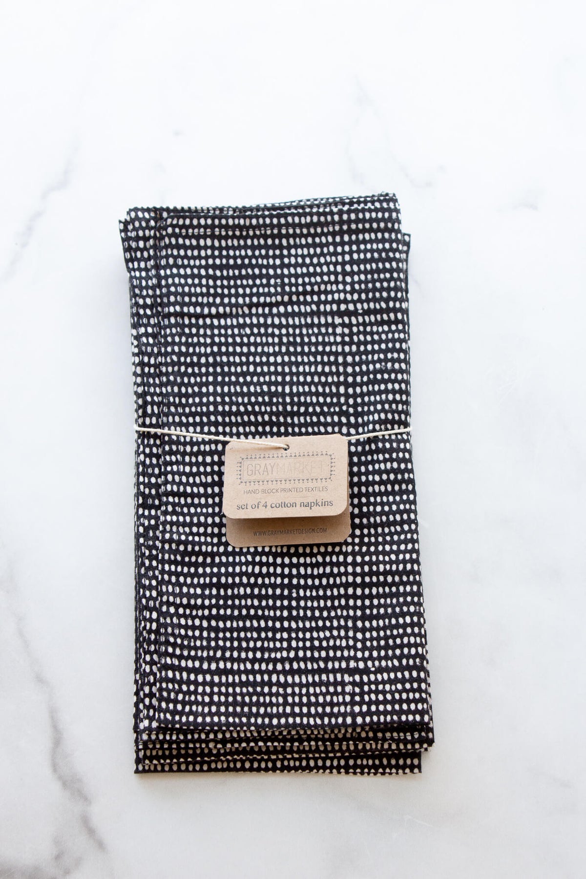 Gray Market Tiny Dot Midnight Napkin Set