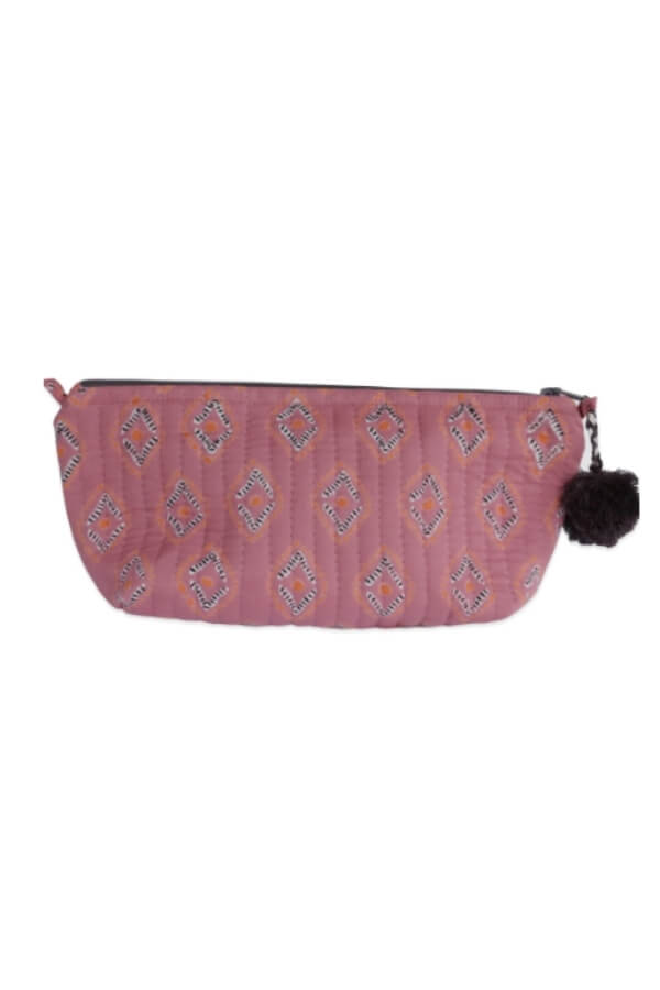 Gray Market Block Printed Makeup Pouch