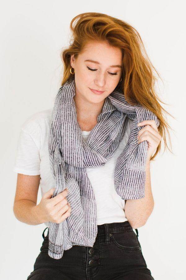 Gray Market Alice Stripes Black Scarf