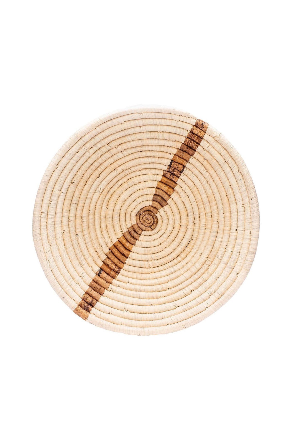 Kazi 12&quot; Large Banana Bark Striped Round Basket