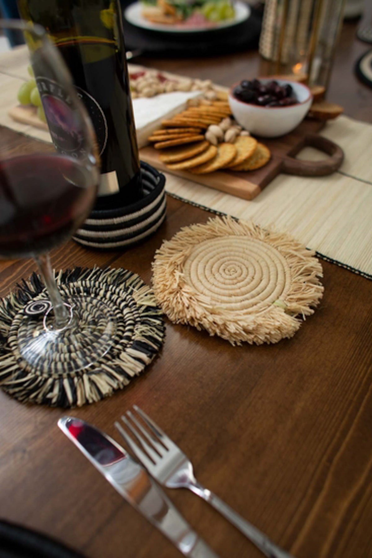 Kazi Fringed Drink Coasters