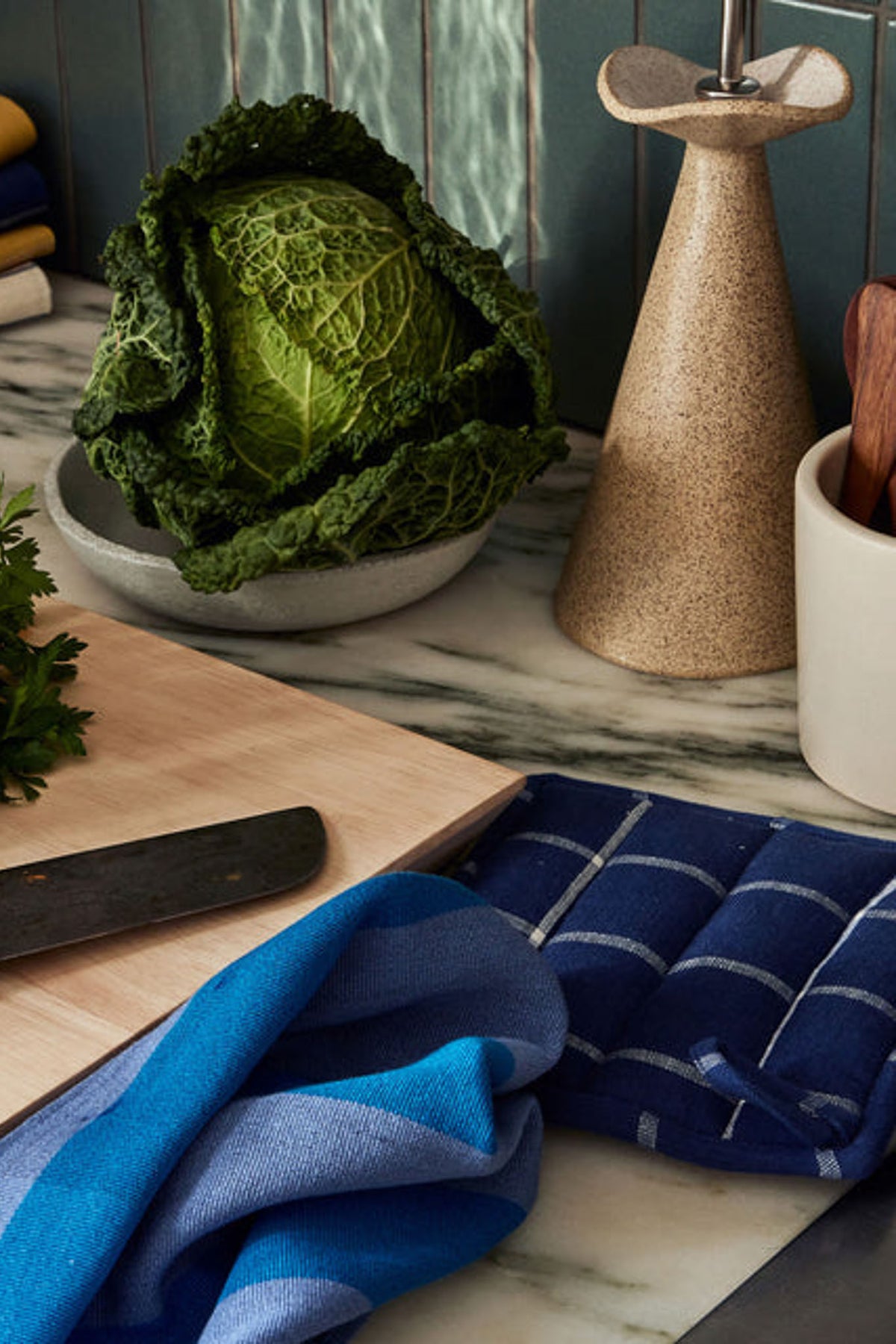 MINNA Grid Potholder Indigo