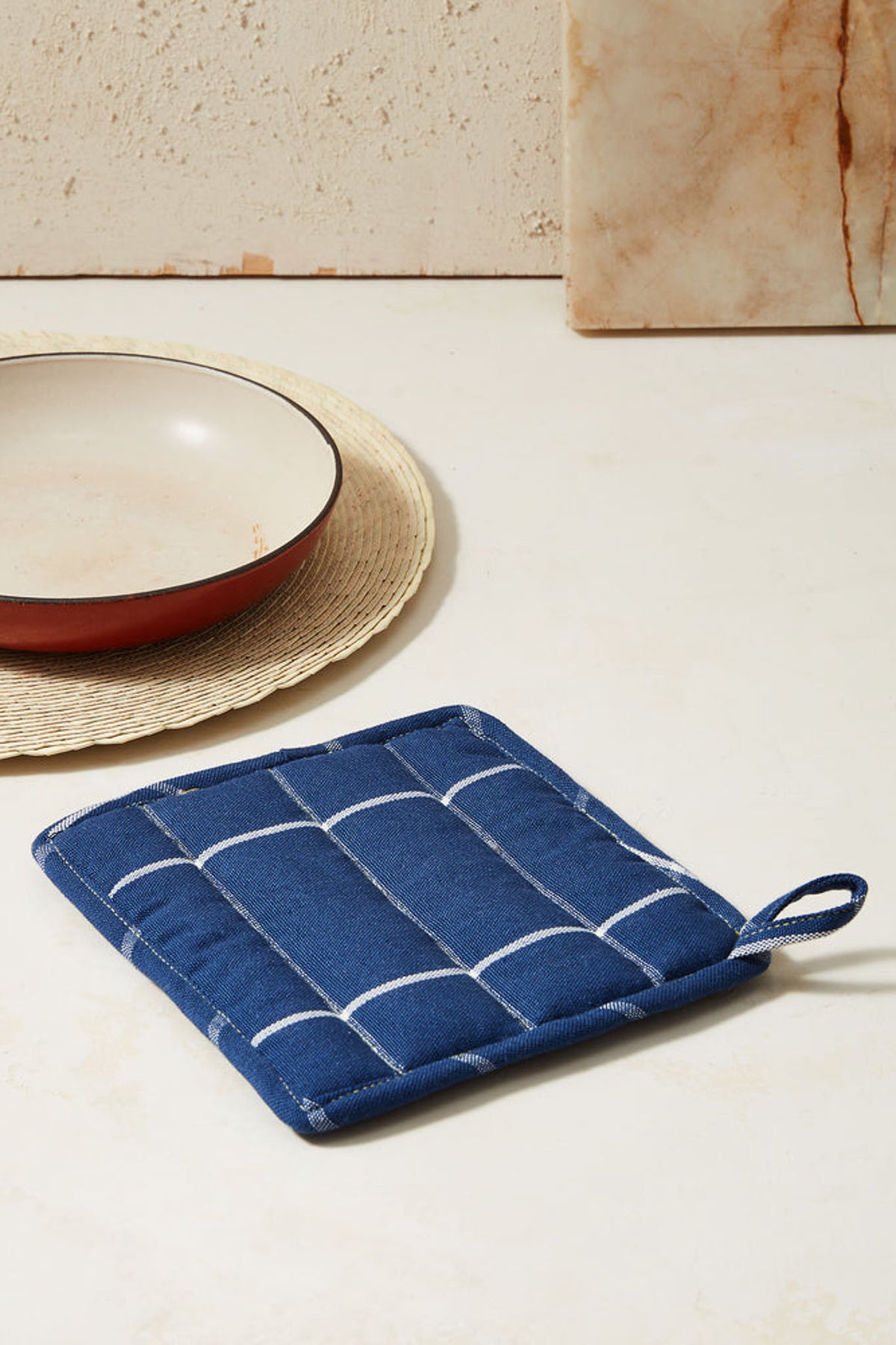 MINNA Grid Potholder Indigo