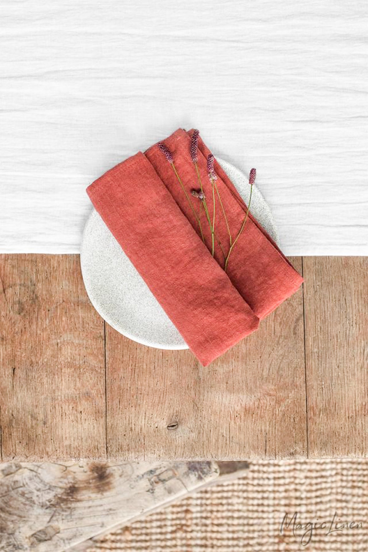 MagicLinen Linen Napkin Set of 2