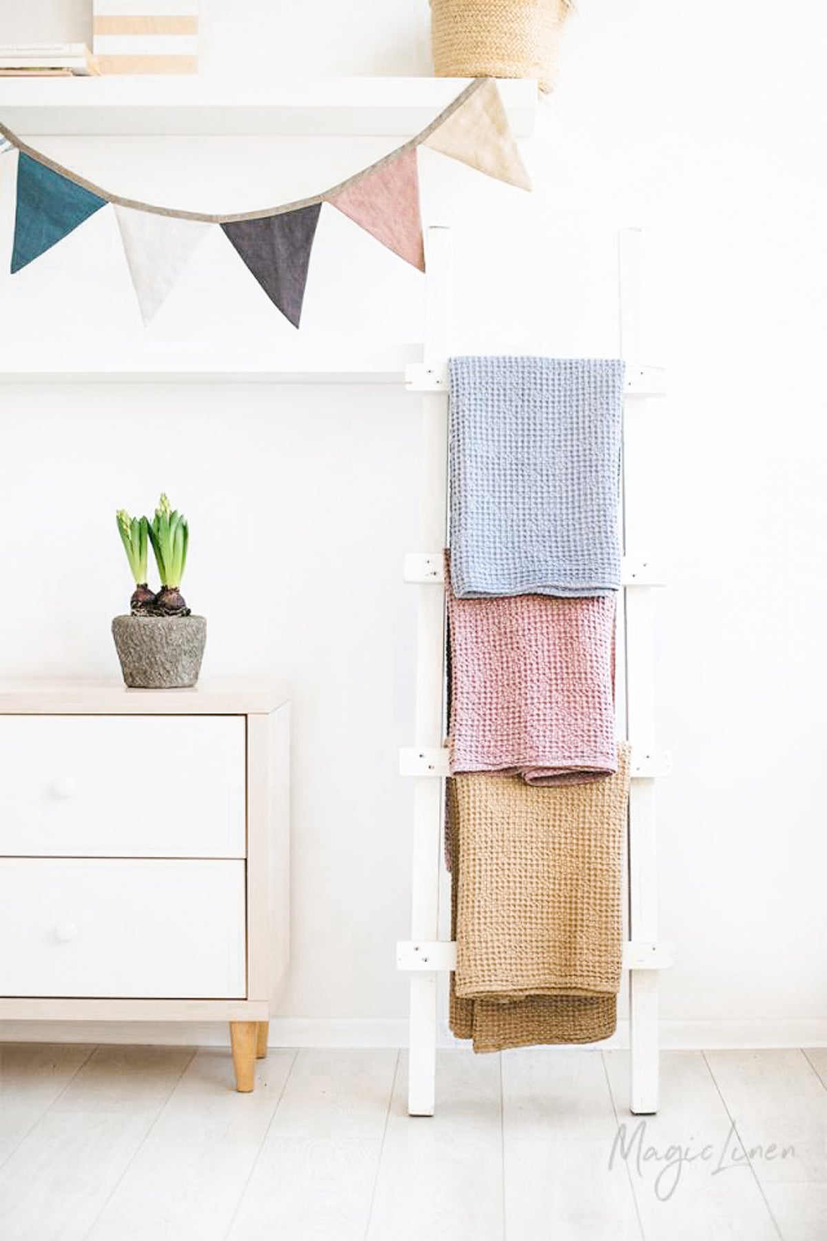 MagicLinen Waffle Baby Blanket