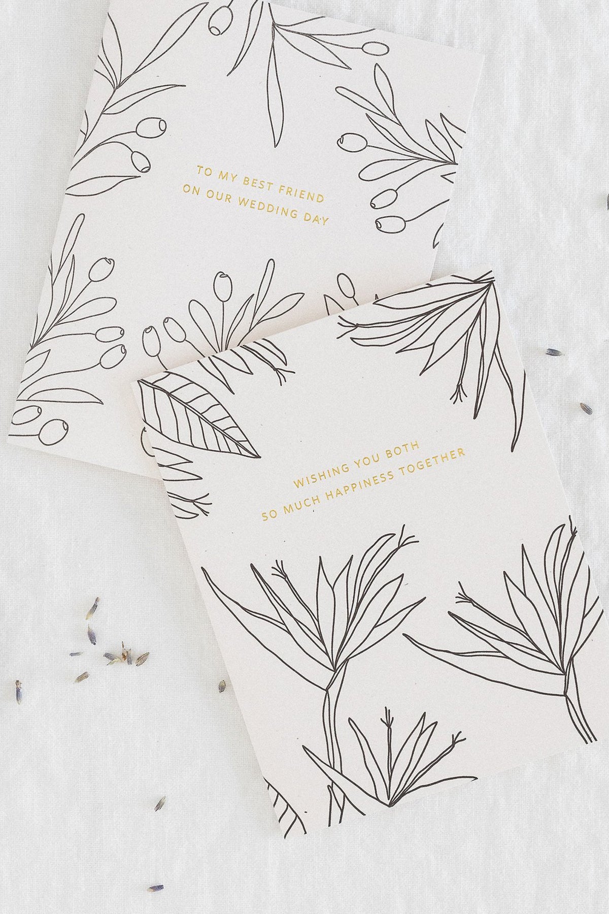 Ramona &amp; Ruth Happiness Wedding Botanical Card