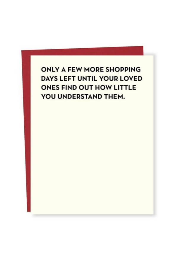 Sapling Press Shopping Days Card